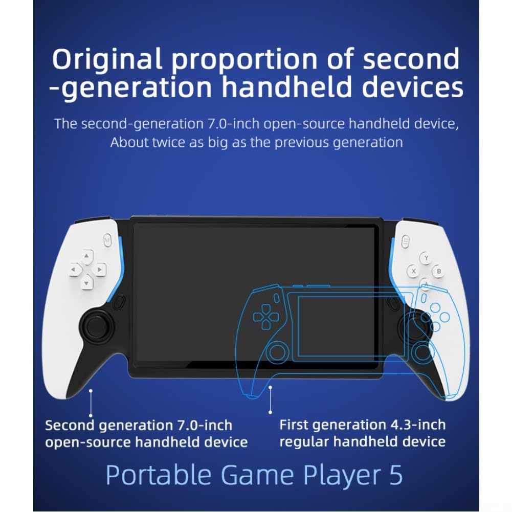 HC8000, console di gioco portatile retrò, schermo IPS da 7 pollici, 15.000 giochi precaricati, durata della batteria di 5 ore, supporta controller cablati e wireless, per giochi classici