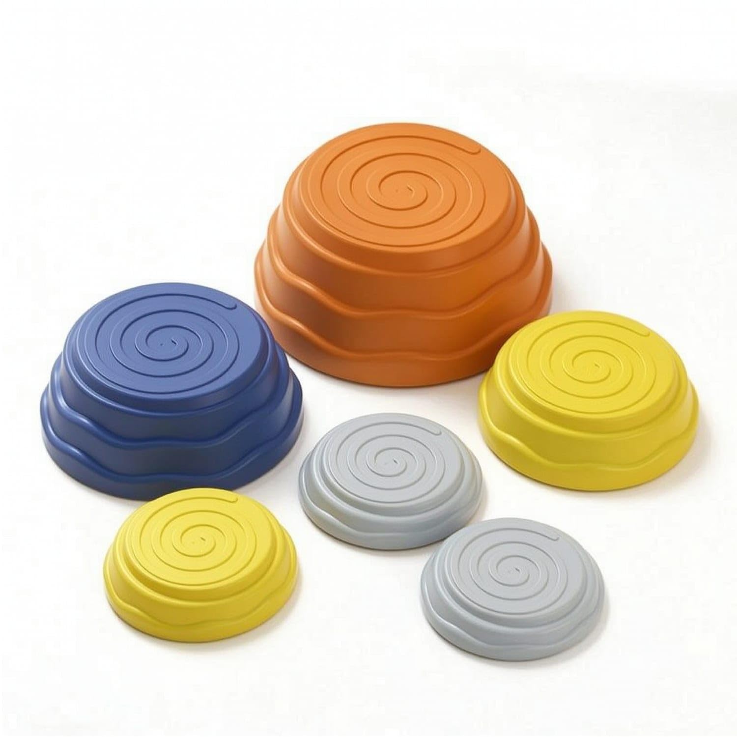 6 Pieces Thickened Stepping Stones with Non-Slip Bottom Domed Stepping Stone with Anti-Slip Pads Vibrant Stepping Stones Colorful for Children, Toddlers, Playroom, 6 PIECE, Beginner-image-8