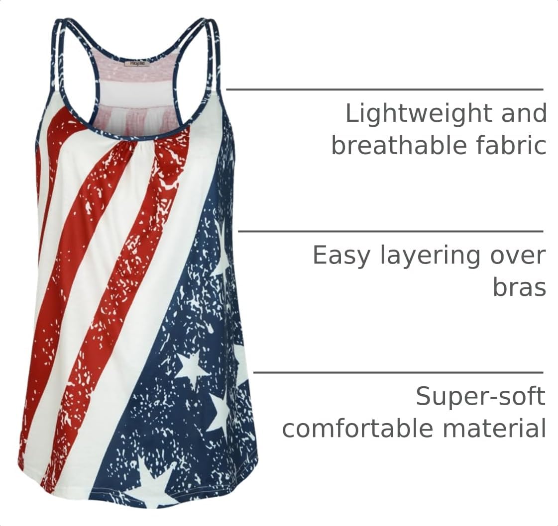 Hibelle Womens Scoop Neck Cute Racerback Yoga Workout Tank Top image 4