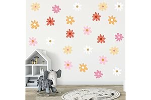 Daisy Stickers Wall Decor: Vibrant Floral Accents for Girls' Bedrooms