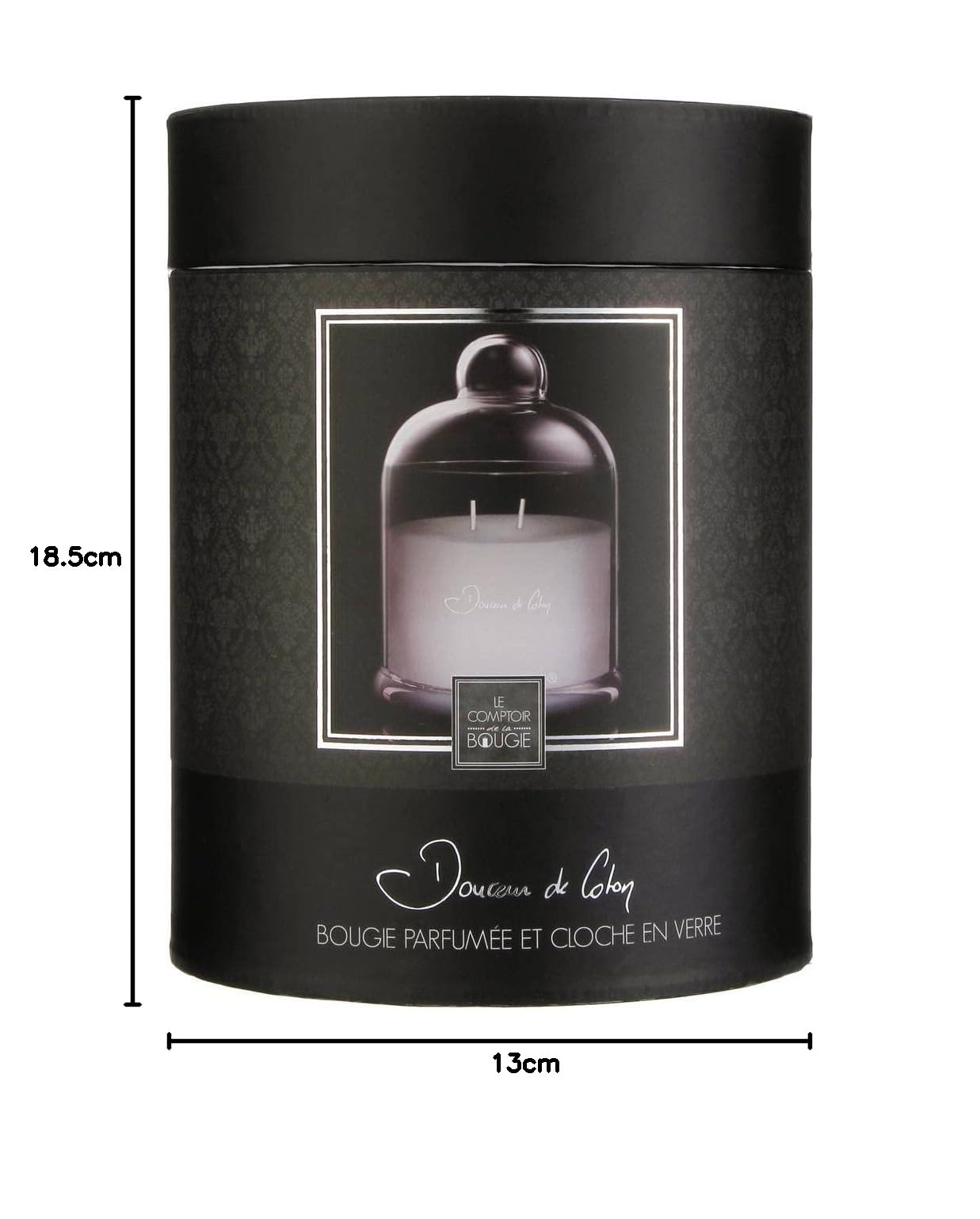 Vela grande bajo campana cristal '' Instant dulce ''