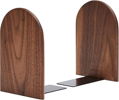 Miniatura 12 de Pandapark - Sujetalibros de madera antideslizante para estanterías, resistente, soporte para CDs, 1 par Nogal Negro-a,Haya-a,Haya-a Plus,Haya-b,Nuez