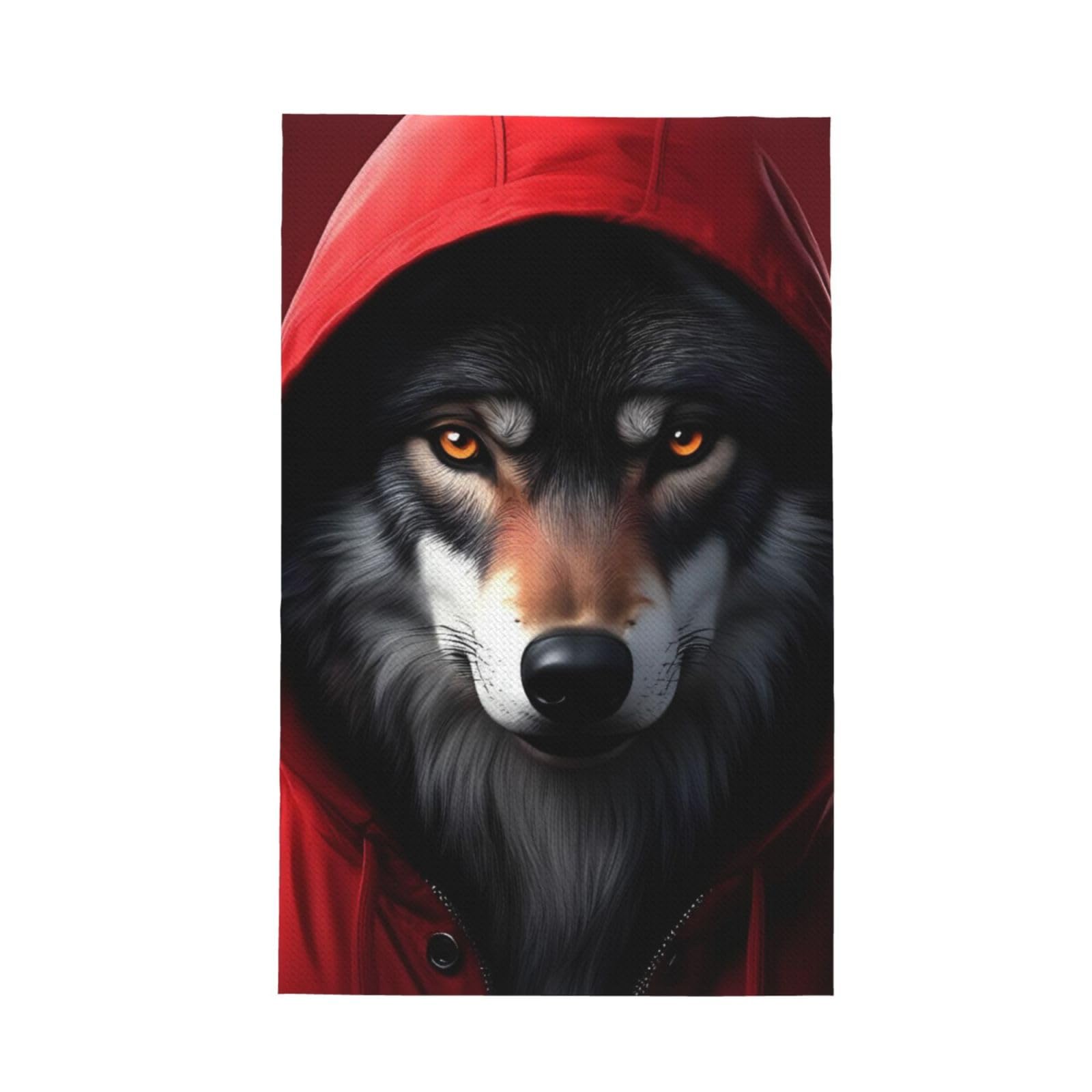 Anceky Mysterious Hooded Wolf for Absorbent Kitchen Towels, 16x26 Inch Quick Dry Cleaning Dishcloths