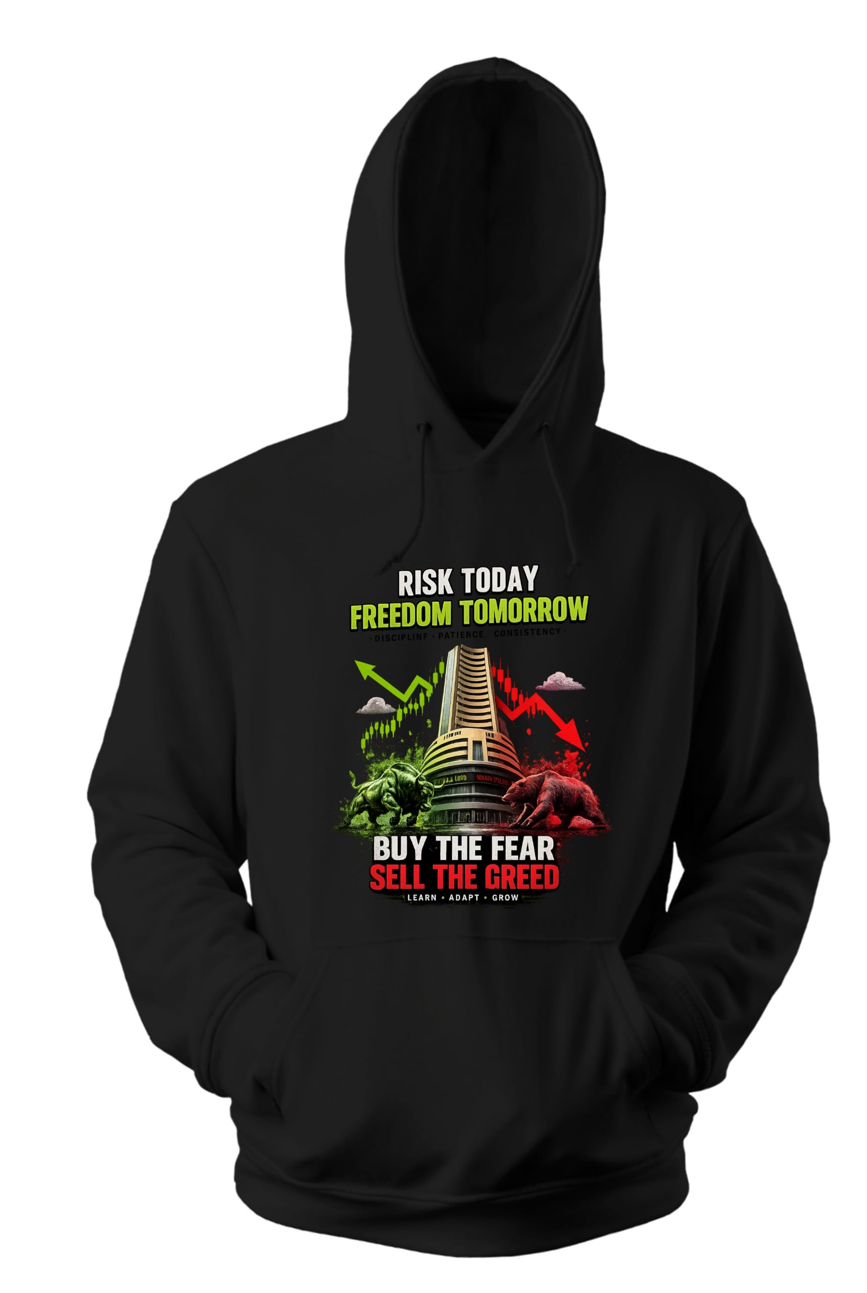 Stock Market Buy The Fear Sell The Greed Printed Hoodie Sweatshirt| for Men & Women-image-27