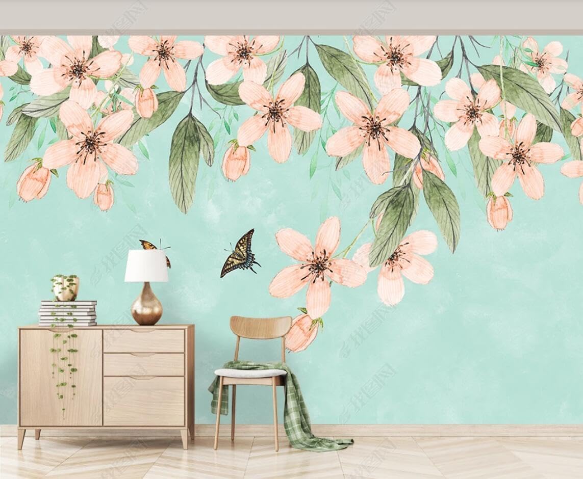 Papier peint 3D rose et papillon XLMING un revêtement mural premium de 150cm