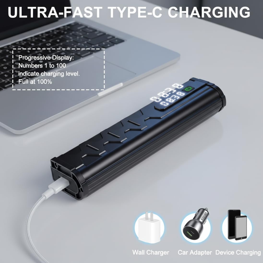 Luz de bicicleta de 3500 lúmenes, 8 LED USB recargable con pantalla digital, 4 modos de luz impermeable para montar en bicicleta de noche, ciclismo de montaña.