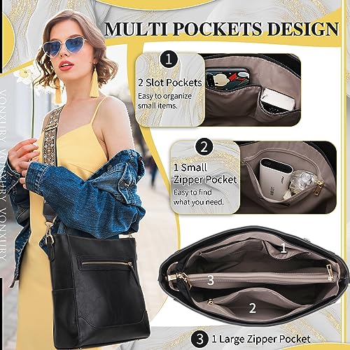 VX VONXURY Crossbody Bag for Women, Trendy Vegan Leather Shoulder Bag, Designer Bucket Bag with 2PCS Adjustable Straps4