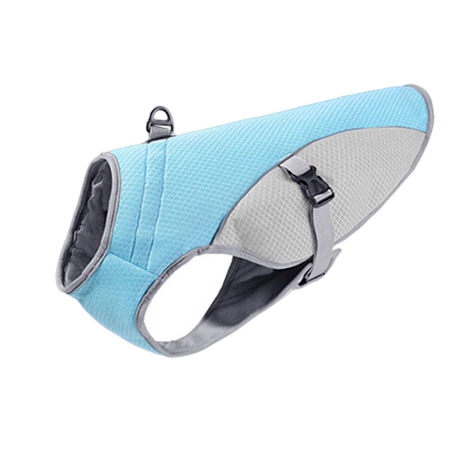 Dog Vest Summer Breathable Evaporative Cool Coat with D-Ring Leash Hook, Adjustable Belly Reflective Pet Shirt for Small Medium Large Dogs, 2 Colors Multiple Sizes (Blue, XXXL)