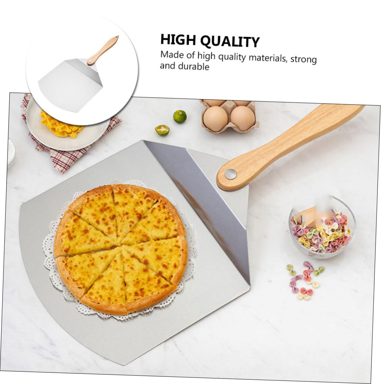 Ciieeo Pala de Panadería Plegable para Pizza de Acero Inoxidable