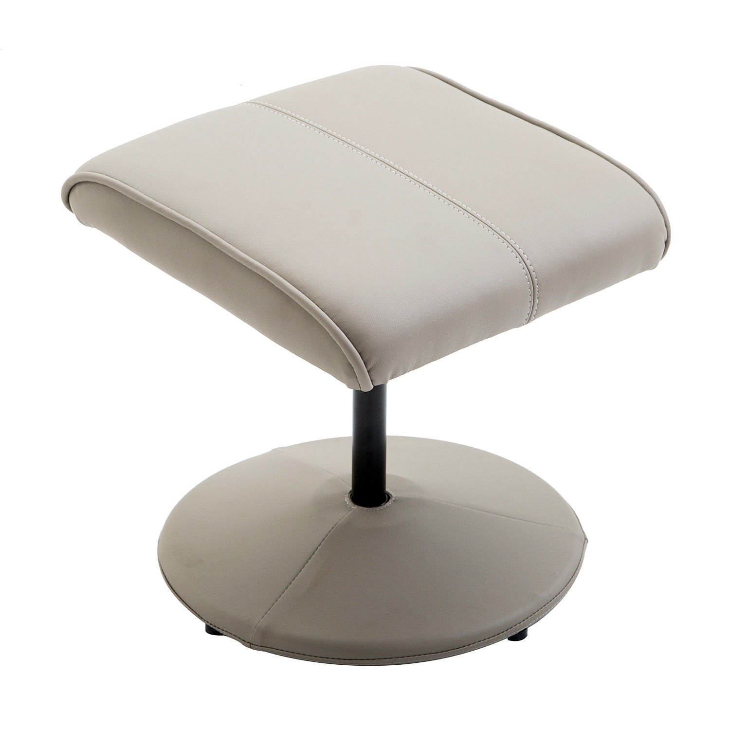 HOMCOM Poltrona Relax Reclinabile con Pouf Poggiapiedi Abbinato e Rivestimento in Finta pelle, 71x78x101cm, Grigia