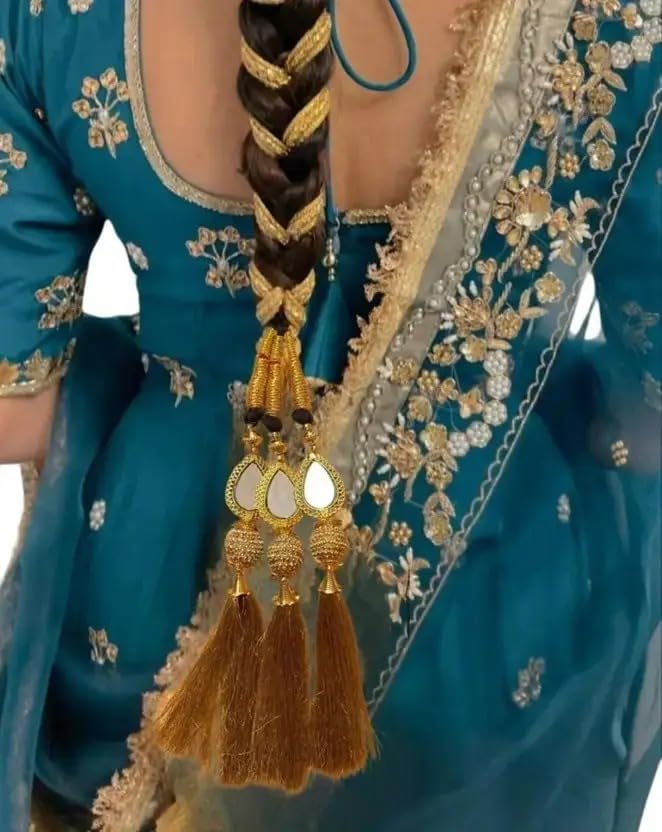 Hair Accessory For Women & Girls Hair Extension Choti Braid Tassles, Punjabi Tassles Hair Paranda Braid Parandi Choti Big Parada Heavy Design Paranda Parandi Braid Tassles