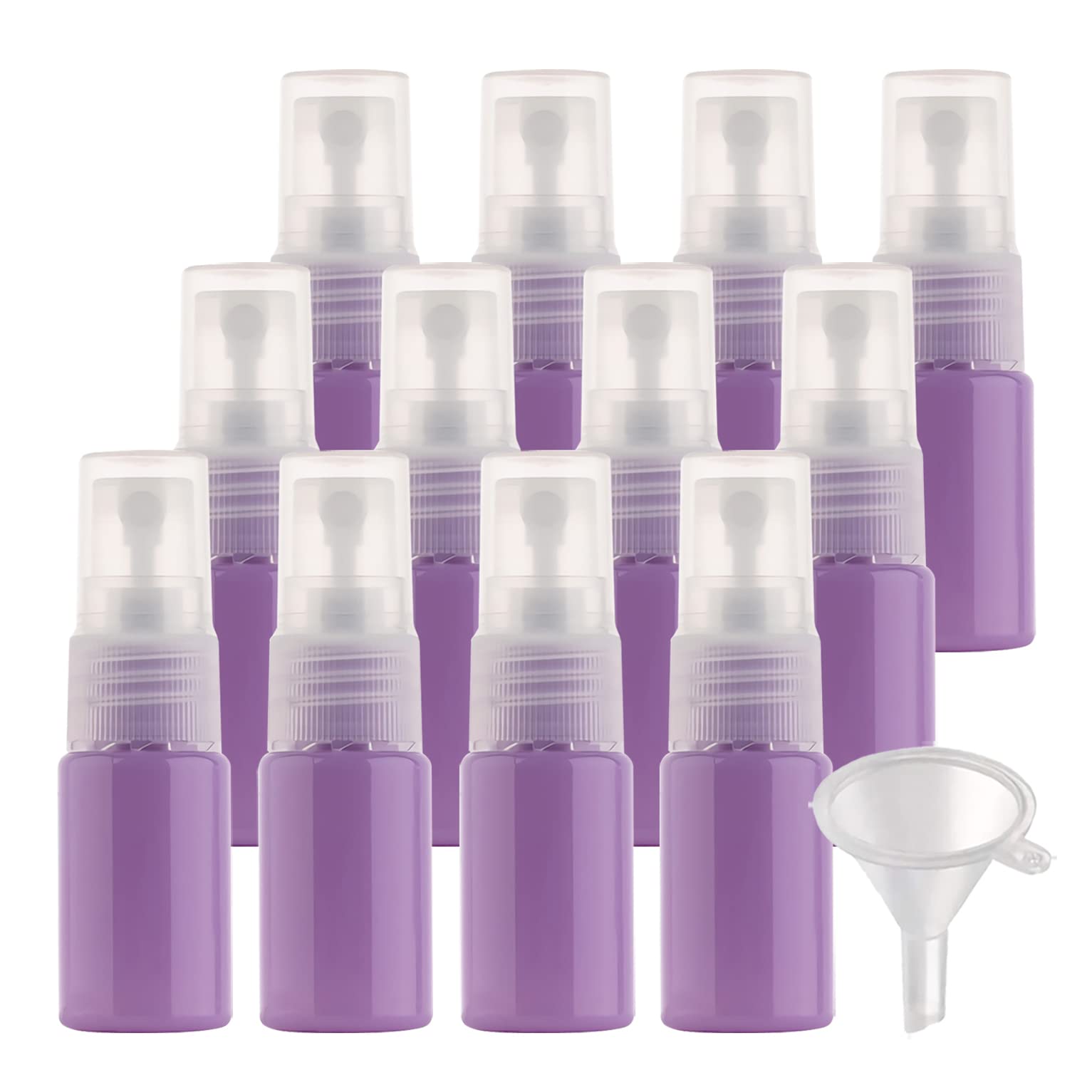 100 Pezzi 10ml Flacone Spray Vuoto Plastica Giallo, Mini Flacone Spray Portatile Riutilizzabile per Nebbia, Bottiglia di Profumo, Cosmetica, Viaggio con 5x Imbuti