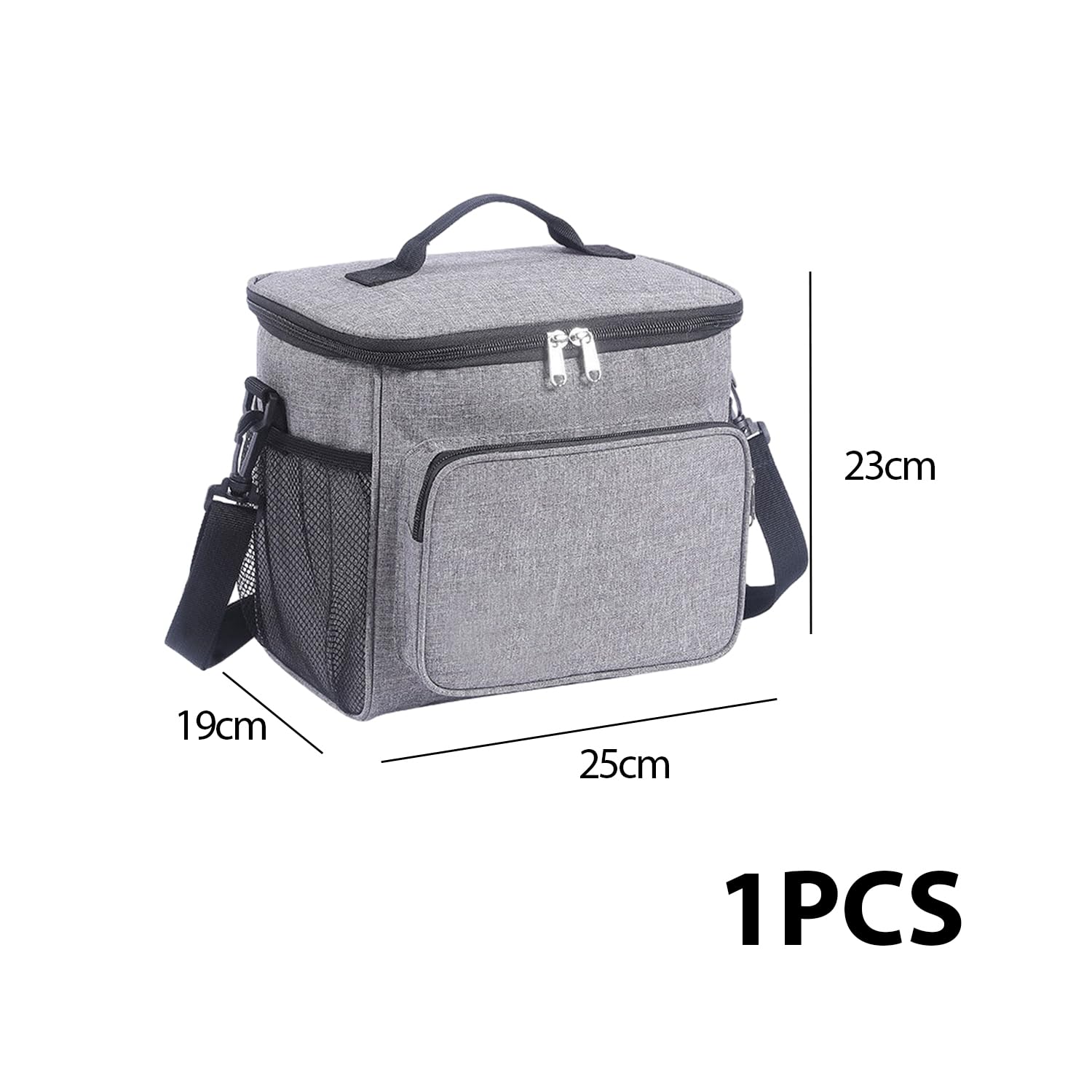 Borsa termica a 4 strati -Borsa per il pranzo - Borsa da picnic- 15 L - Grigio