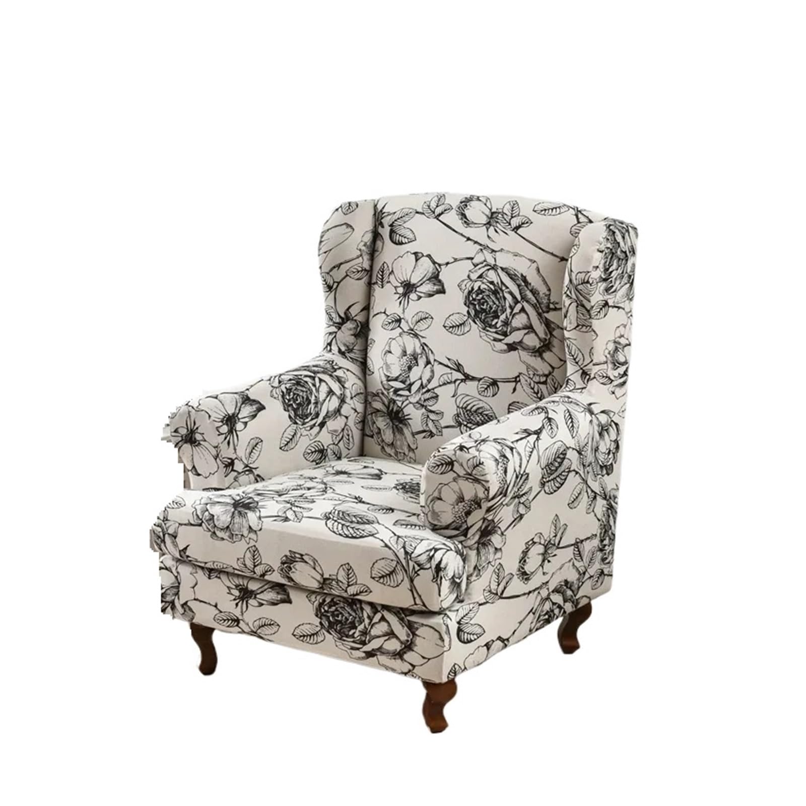 GCYEIDMA Wing Chair Slipcover 1 Seat Wing Chair Cover Stretch Sofa Covers Armchair Non-slip Slipcover Funda Silla(A4 Wing Chair Cover)
