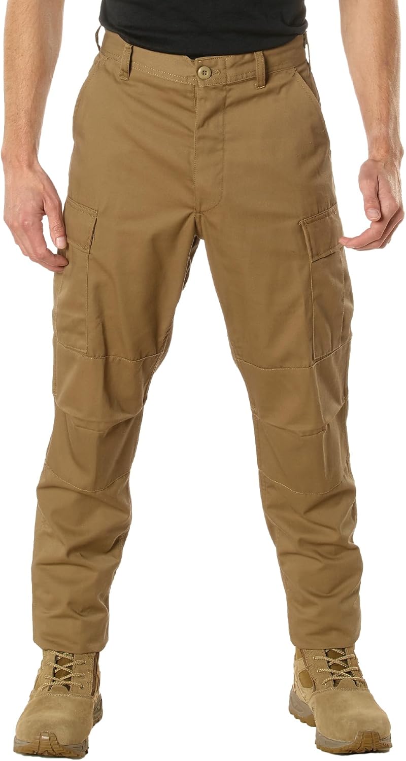 Rothco Relaxed Fit Zipper Fly Tactical BDU Pants – Cargo Hiking EDC Work Uniform