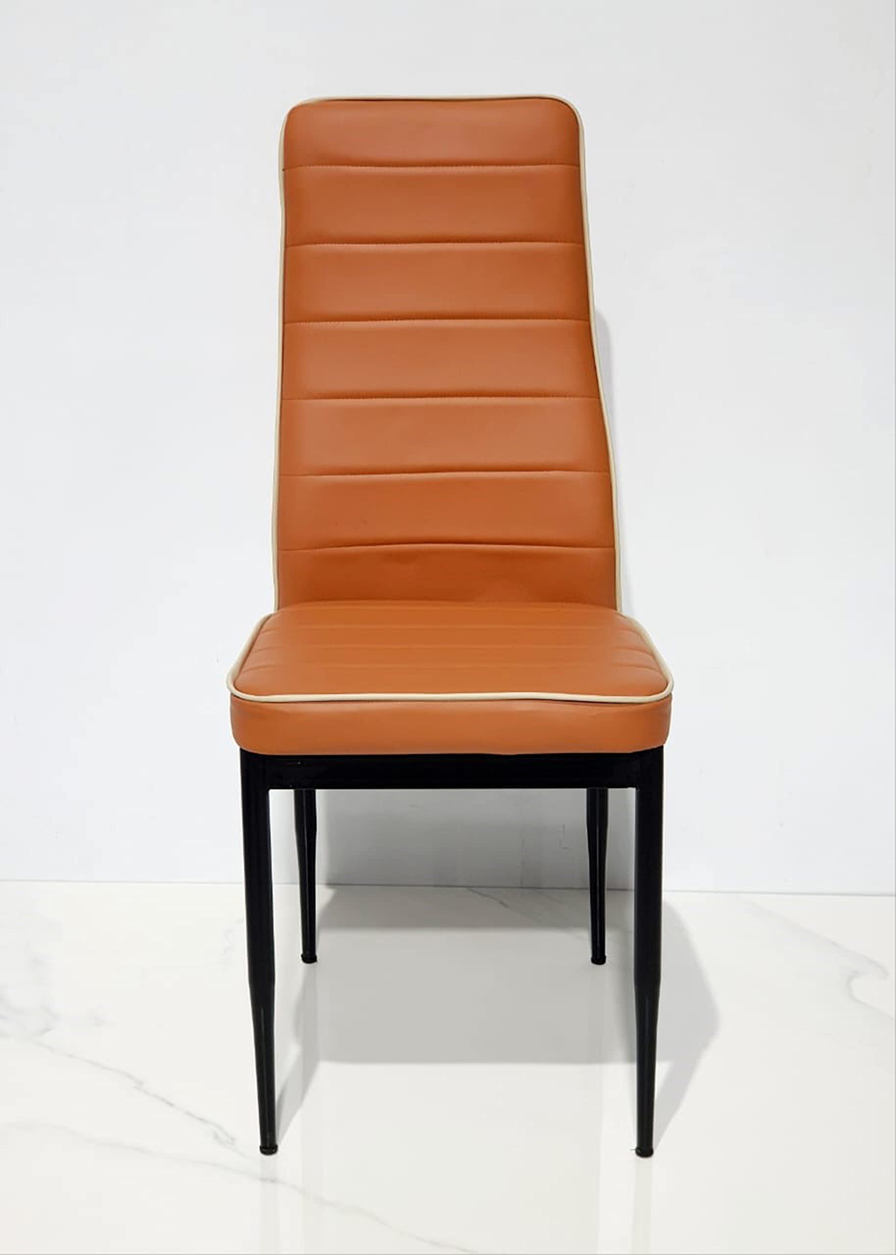s k grill art Chair for Living Room Dining Office Work Study Home Sitting Cushioned Seat Powder Coated Metal Frame (Rust Colour) 1
