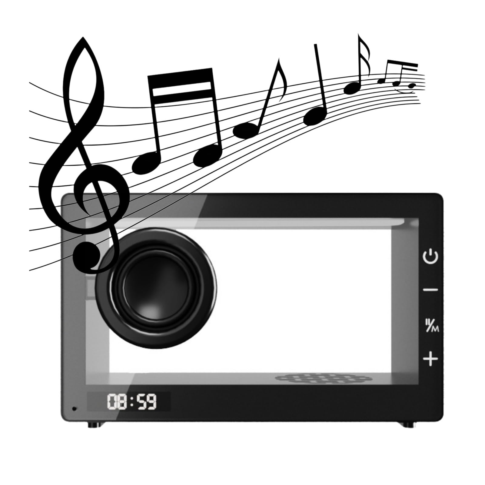 Przenośny Głośnik Odtwarzacz Muzyczny Bluetooth Super Bass Parowanie Bluetooth 5.0 Tws Nadaje Się Do Biurka W Kuchni, Sypialni, Biura Na Zewnątrz(Black)