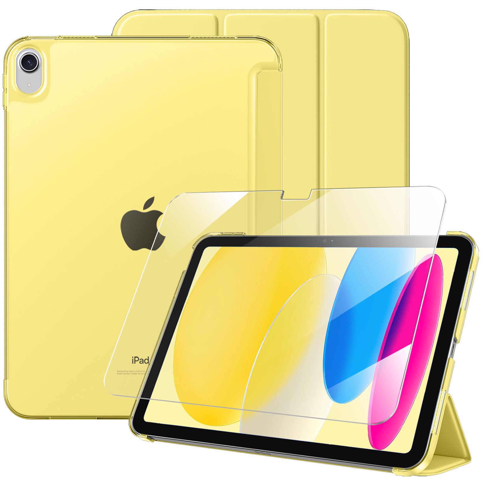 Case with Screen Protector for iPad A16 11th 10th Generation (2025/2022, 11/10.9 Inch), Slim Hard Translucent Back Full Protective Smart Cover for iPad 11, Auto Sleep/Wake, Sea Blue — view 17