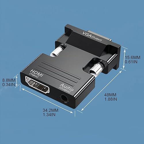 Miniatura 3 de Adaptador VGA a HDMI compatible con convertidor1080P HDMI hembra a VGA adaptador para PC portátil HDTV proyector de películas