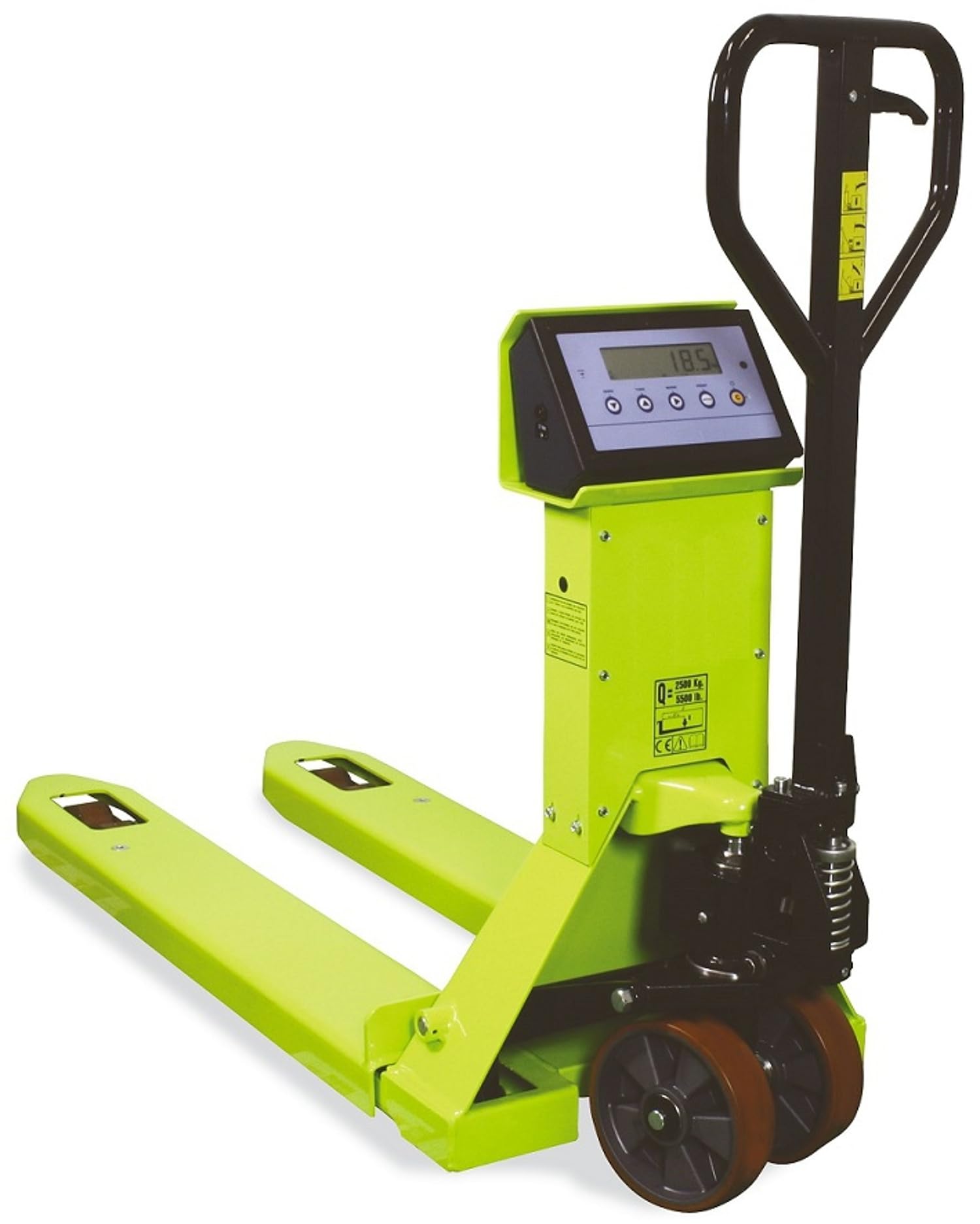 Transpalette manuel peseur Provost 2500 kg - Fourches 1185 mm, métal et polyuréthane