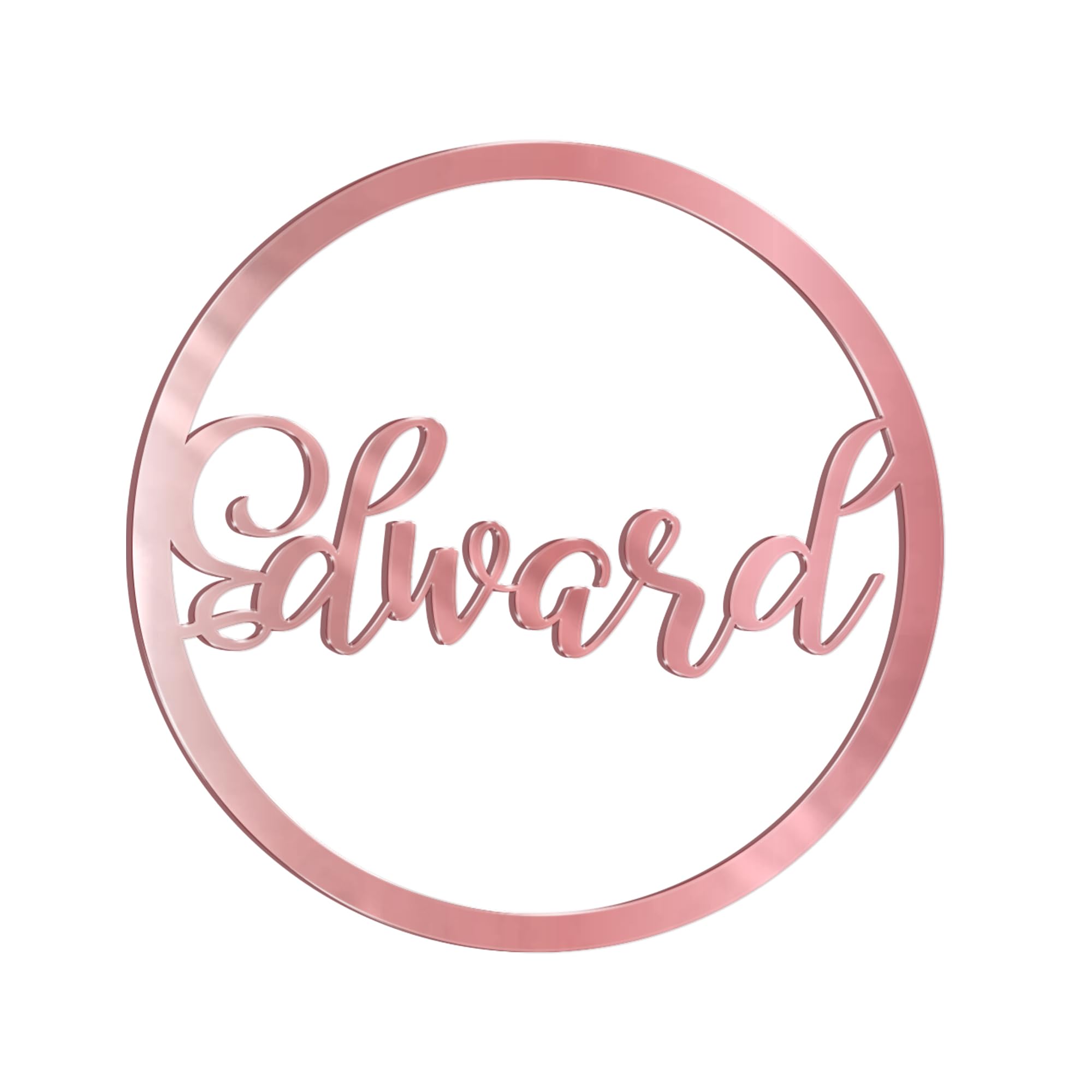 Personalised wooden Any name colour hoop Acrylic wreath Circle Loop Plaque 20cm (Rose Gold)