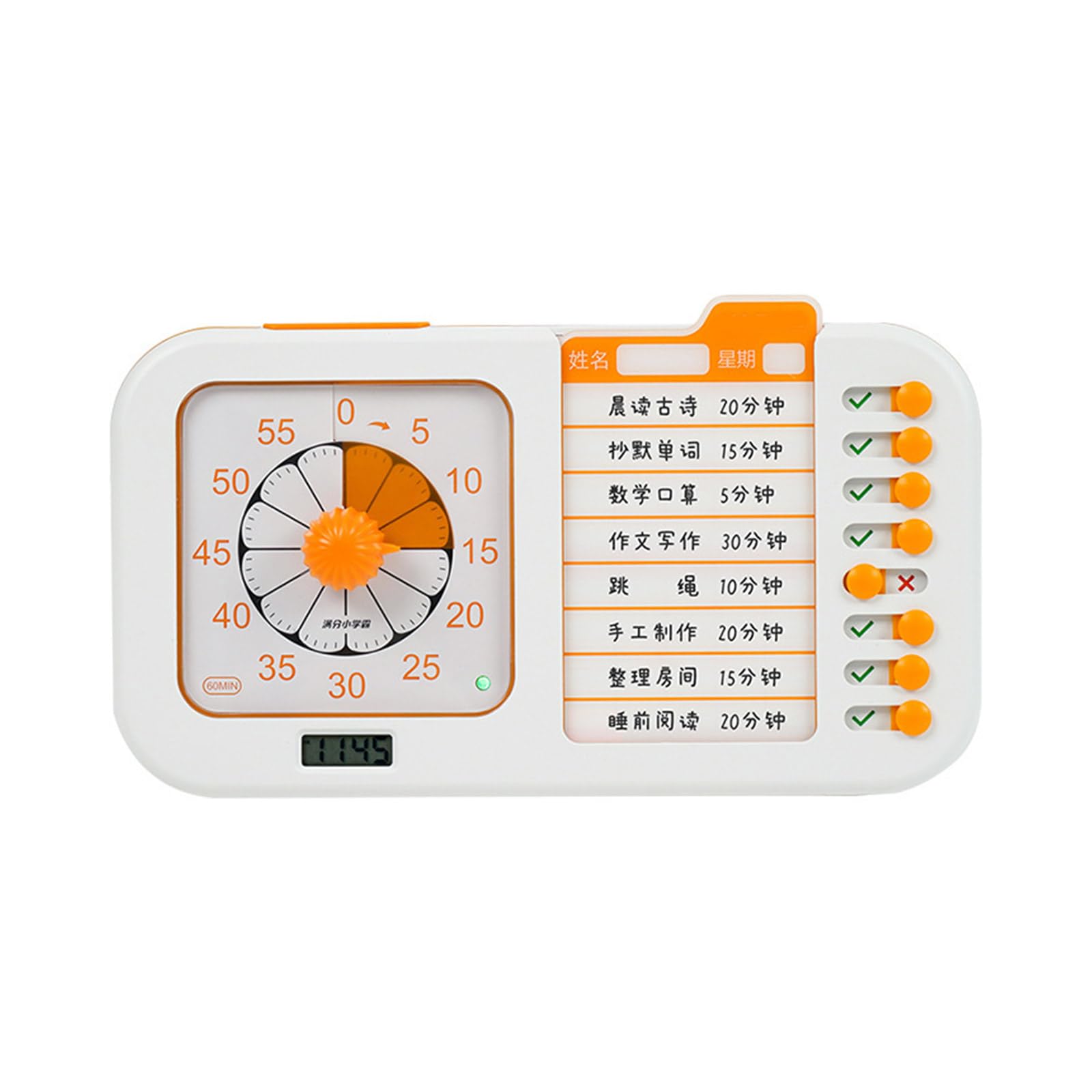 Temporizador Visual ABS para Cocina, Fitness, Oficina, Herramienta eficiente de planificación y Control de horarios, Herramienta de Temporizador de productividad