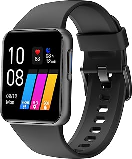 GRV Smart Watch for Men Women, Smartwatch for iOS and Android Phones Personalized Watch Faces IP68 Waterproof, Fitness Tracker with Heart Rate/Blood Oxygen/Sleep Monitor Steps Calories Tracker (Black)