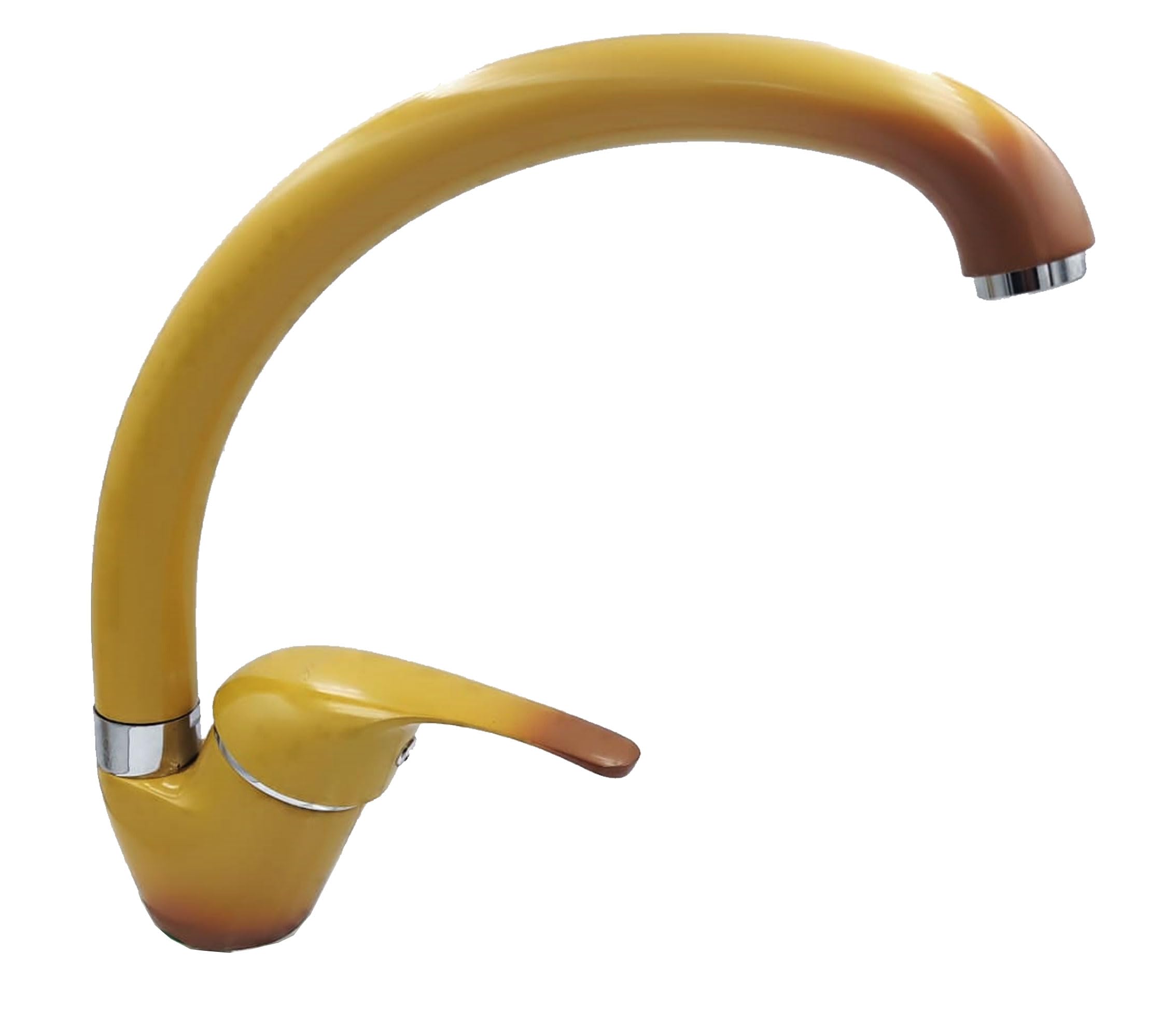 FLORENZI - Grifo mezclador para fregadero de cocina/lavandería con caño curvo color tierra de Francia con aireador y kit de accesorios para montaje