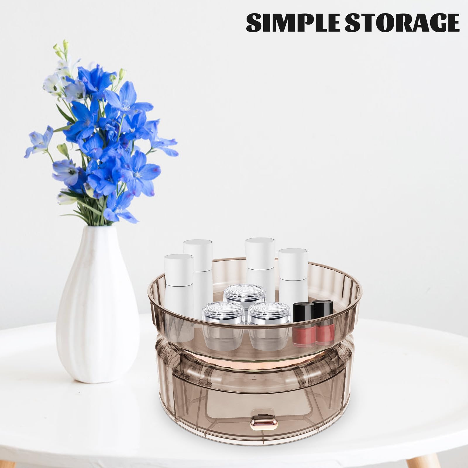 Ciieeo Drehbarer Kosmetik Organizer für Schubladen und Tisch, Doppellagig