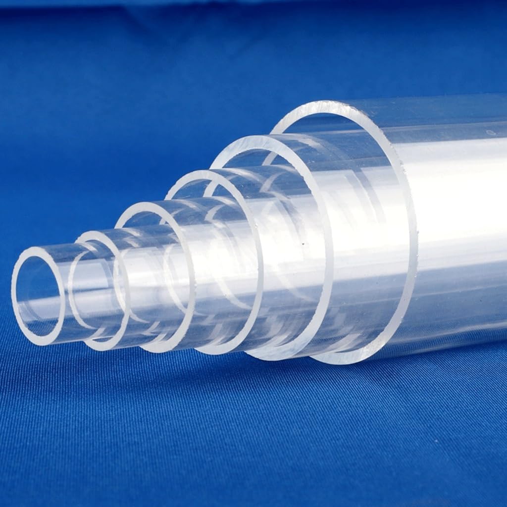 Przezroczysta akrylowa sztywna rura okrągła | Długość 60 cm, wiele średnic, dostępna średnica 50 mm, solidna rura do akwariów, hydroponiki i chłodzenia.