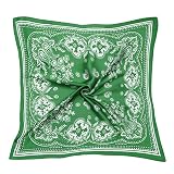 VANLINKER 27.5 Inches Silk Head Scarf for Women Men Vintage Bandanas Satin Hair Scarf Silk Wrap Scarf Neckerchief Square Scarves VL9549 Green