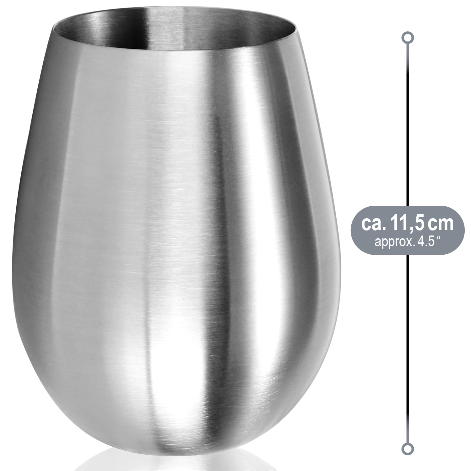 COM-FOUR® 2x kieliszki do wina wykonane ze stali nierdzewnej 304 - kubek do wina 500 ml do podrózy - kubek ze stali nierdzewnej na wynos - kieliszek bez nózki Nie zawiera BPA (2 sztuki - 500ml mat)