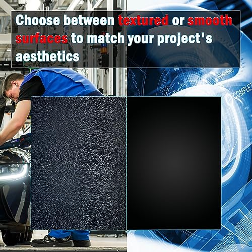Image of ABS Plastic Sheet 1 /4 Inch Thick 24 inch x 48 inch (2-Pack),Black Rigid Moldable Panel with Different Surfaces (Textured Front & Smooth Back) for Structural Parts, Amp Mounting, and DIY Home Decor, etc.