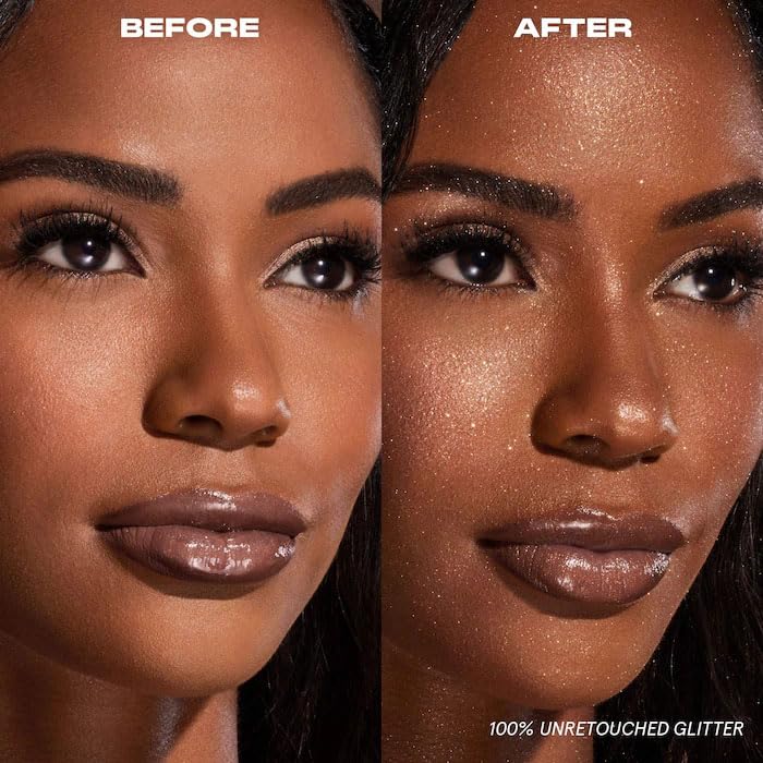 O/S by P-Starr - Waterproof Glitter Setting Spray – Long-Lasting, Transfer-Resistant Makeup Finishing Mist, Brown Sugar Shade, All-Day Hold Size: (3.4/143m)