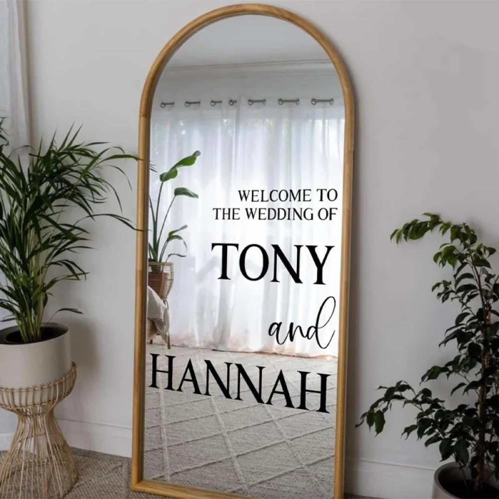 Calcomanía Personalizada De Bienvenida A Nuestra Boda,Calcomanías Con Letrero Para Ventana De Espejo Con Nombres Personalizables,Pegatina De Vinilo Personalizada Para Decoración De Fiestas,Personal