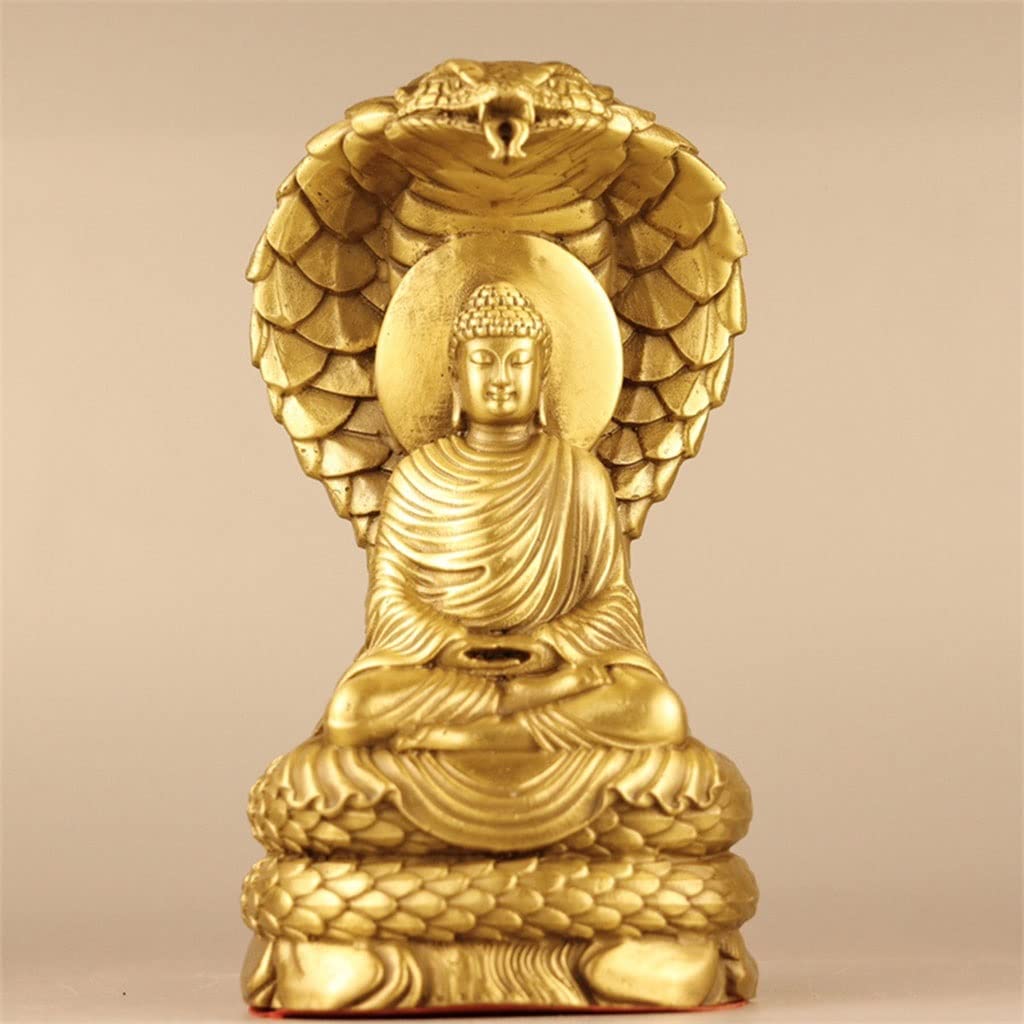 Amazon｜真鍮如来仏像蛇仏の装飾品、自宅/オフィス用の仏像工芸品[7.5