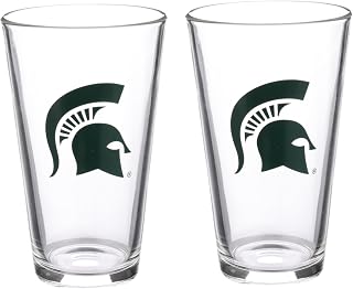 The Memory Company Officially Licensed NCAA 16 oz Pint Glasses Set of 2-16 oz Pint Glass, Licensed Team Drinkware, Stylish Gameday Glassware, Team Logo