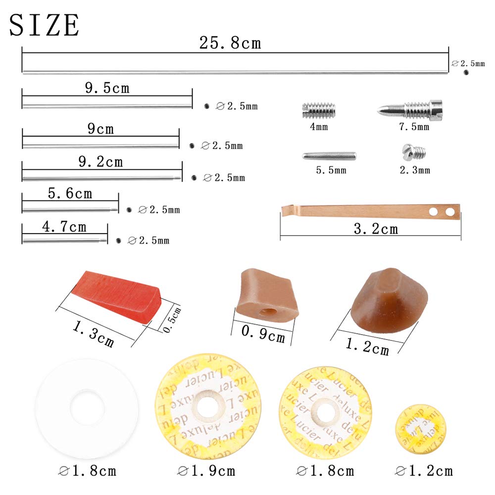 Flute Repair Kit, 10Pcs Flute Maintenance Tools Kit, Flute Accessories, with Shaft Leather Pad Flute Tail Brick Gasket Screws Dowels, For Repair Flute