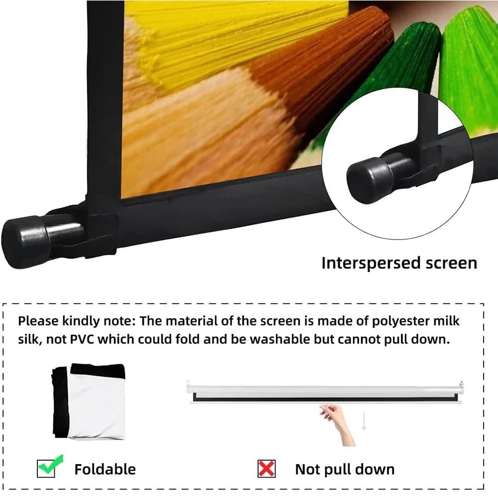 schermo home theater Schermo per proiettore con supporto pieghevole senza pieghe borsa(120 inch)