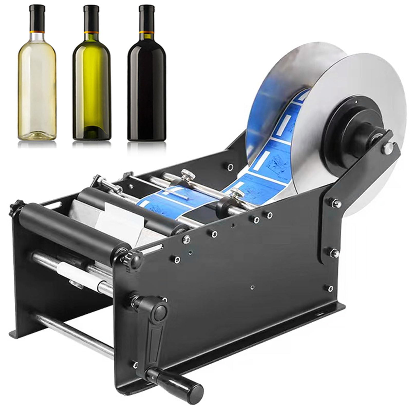 Étiqueteuse Ronde Manuelle, applicateur d'étiquettes Semi-Automatique réglable, applicateur d'étiquettes pour Bouteilles Rondes 15-30 pièces/Min, pour Bouteilles de diamètre 15-120mm