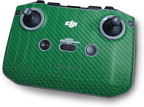 MightySkins - Piel de fibra de carbono compatible con el controlador DJI RC-N1, cocodrilo, acabado de fibra de carbono texturizado protector,