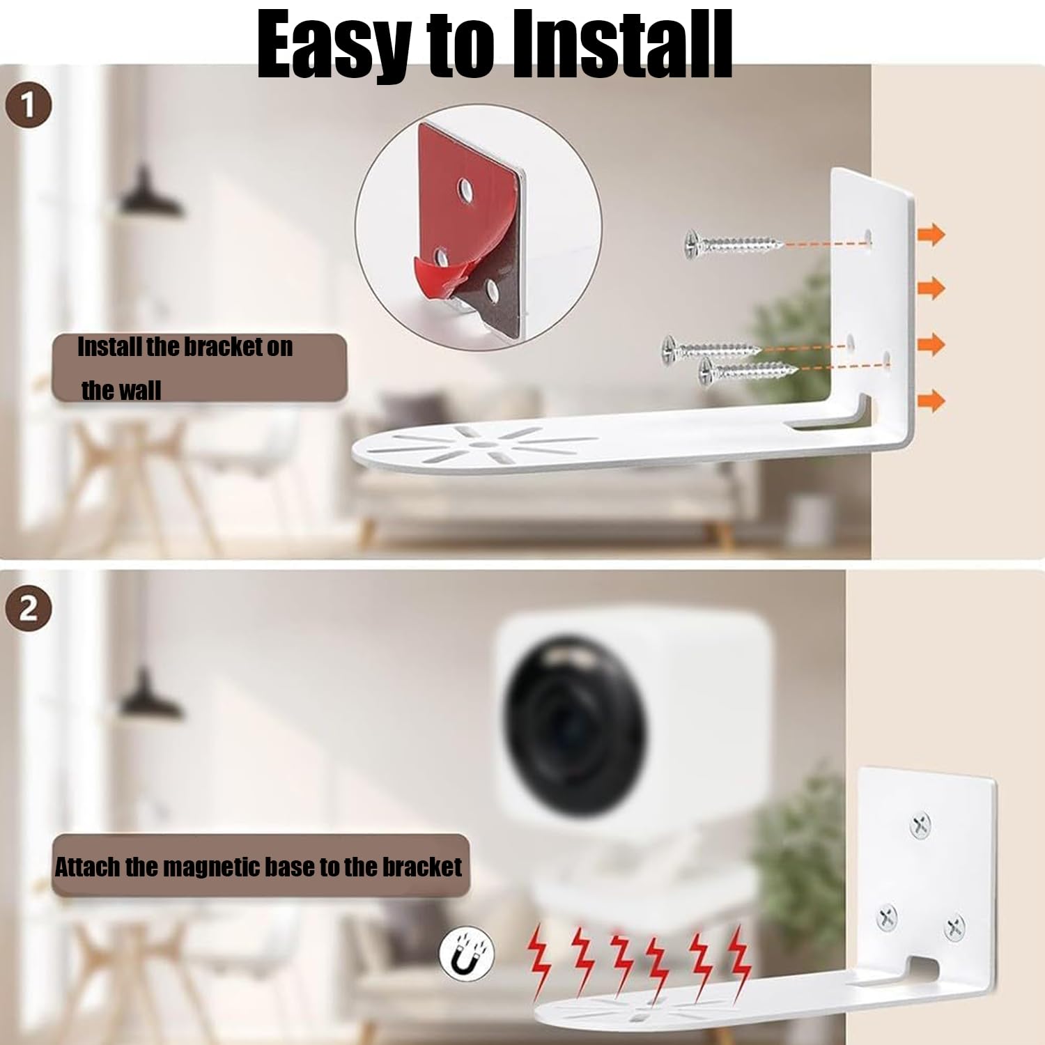 2pcs Soporte Camara vigilancia tapo Montaje Pared Universal para cámara de Techo en Forma L Cámara Metálico Accesorios Cámara Vigilancia Sistema Seguridad