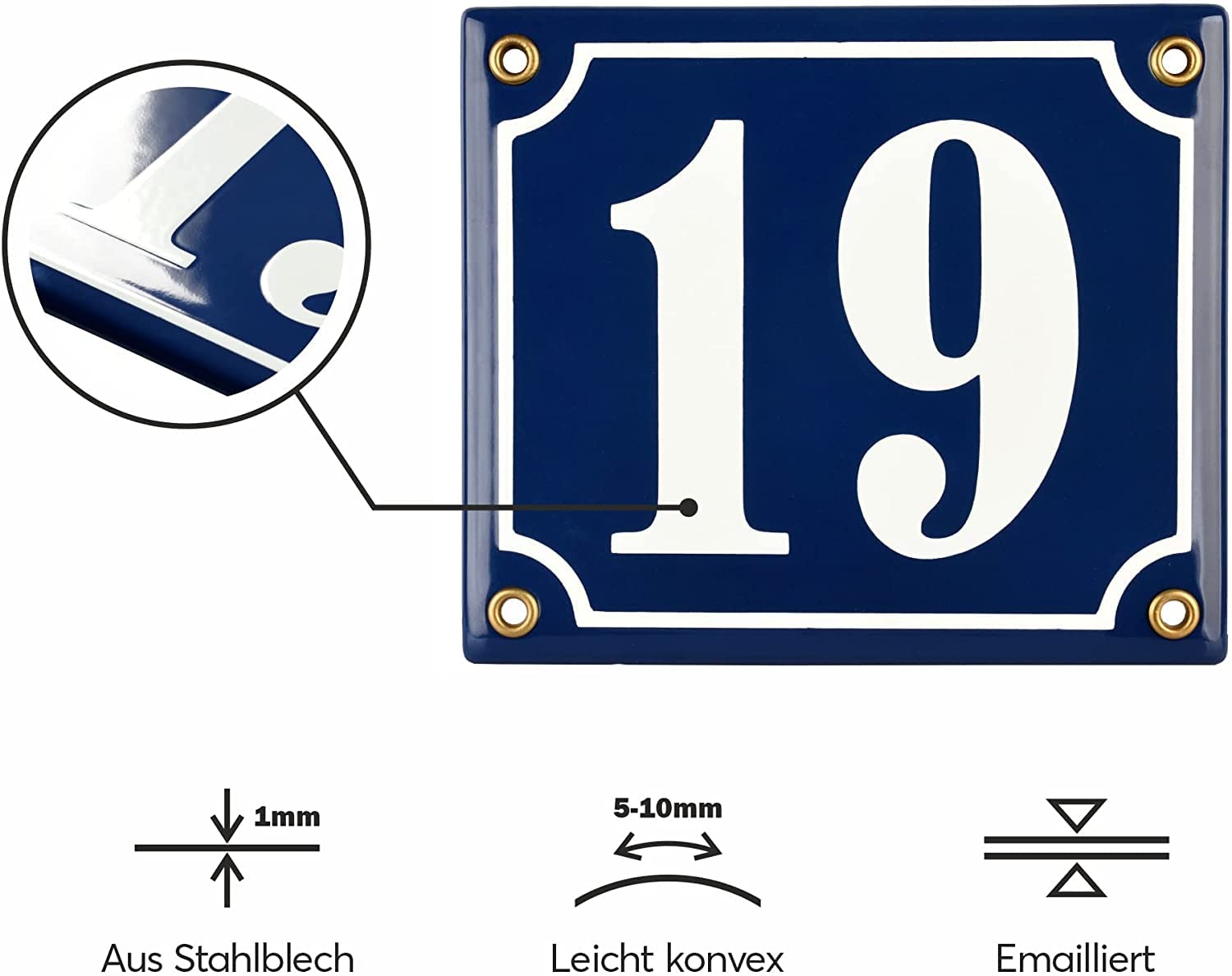 Sosenco Numéro De Maison Avec Nom De Rue - 25 X 15 Cm