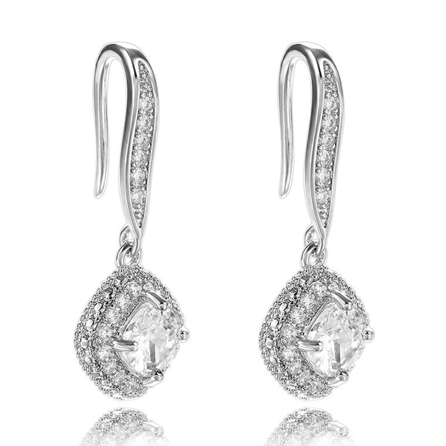 peora Cubic Zirconia & Crystal Studded Silver Plated Fancy Drop Earrings Contemporary Fashion Jewellery for Women Girls-picture-49
