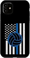 Vista 8 de US Flag Blue Line Volleyball Vintage Patriotic Police Cop Case for iPhone 17