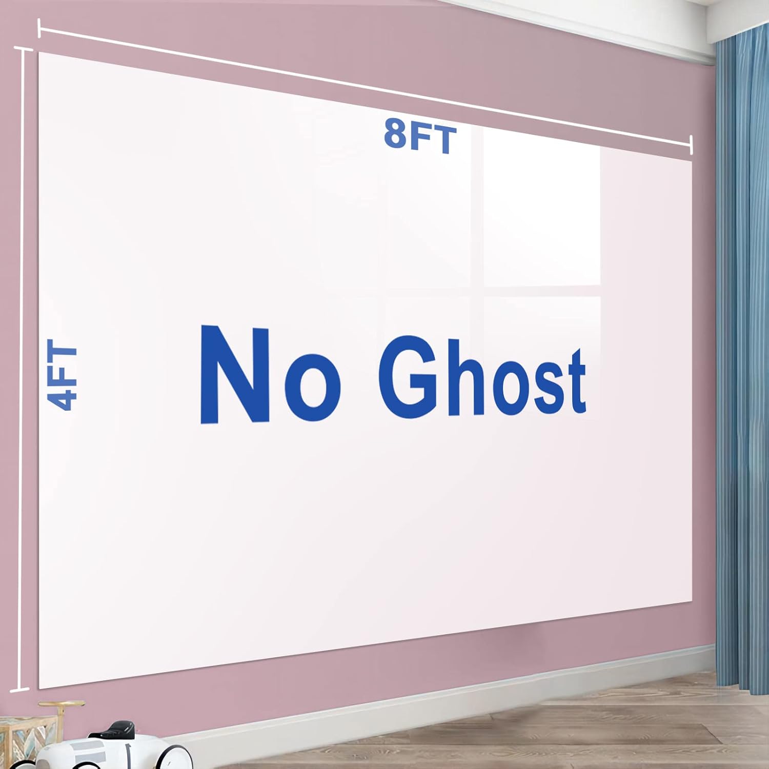 Nortix White Board Sticker, White Board Roll, Stick on Wall, Dry Erase Contact Paper Stain-Proof Wall Decal, 1 Piece (4x8ft)