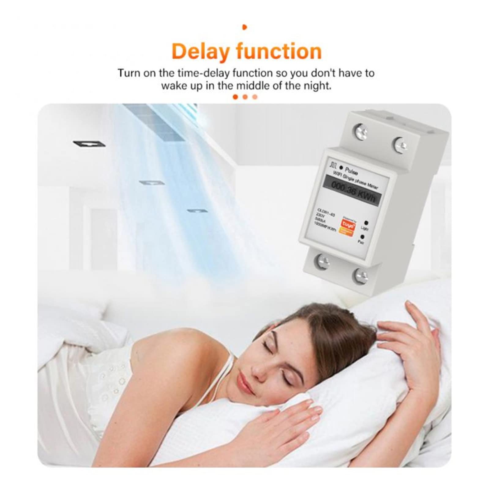 Monitores de energía TUYA Mono Fase 63A DIN RAIL WIFI Temporizador de medidor de energía inteligente Monitor de consumo de energía Monitor KWH Meter Wattmeter Monitor de uso de electricidad Analizador