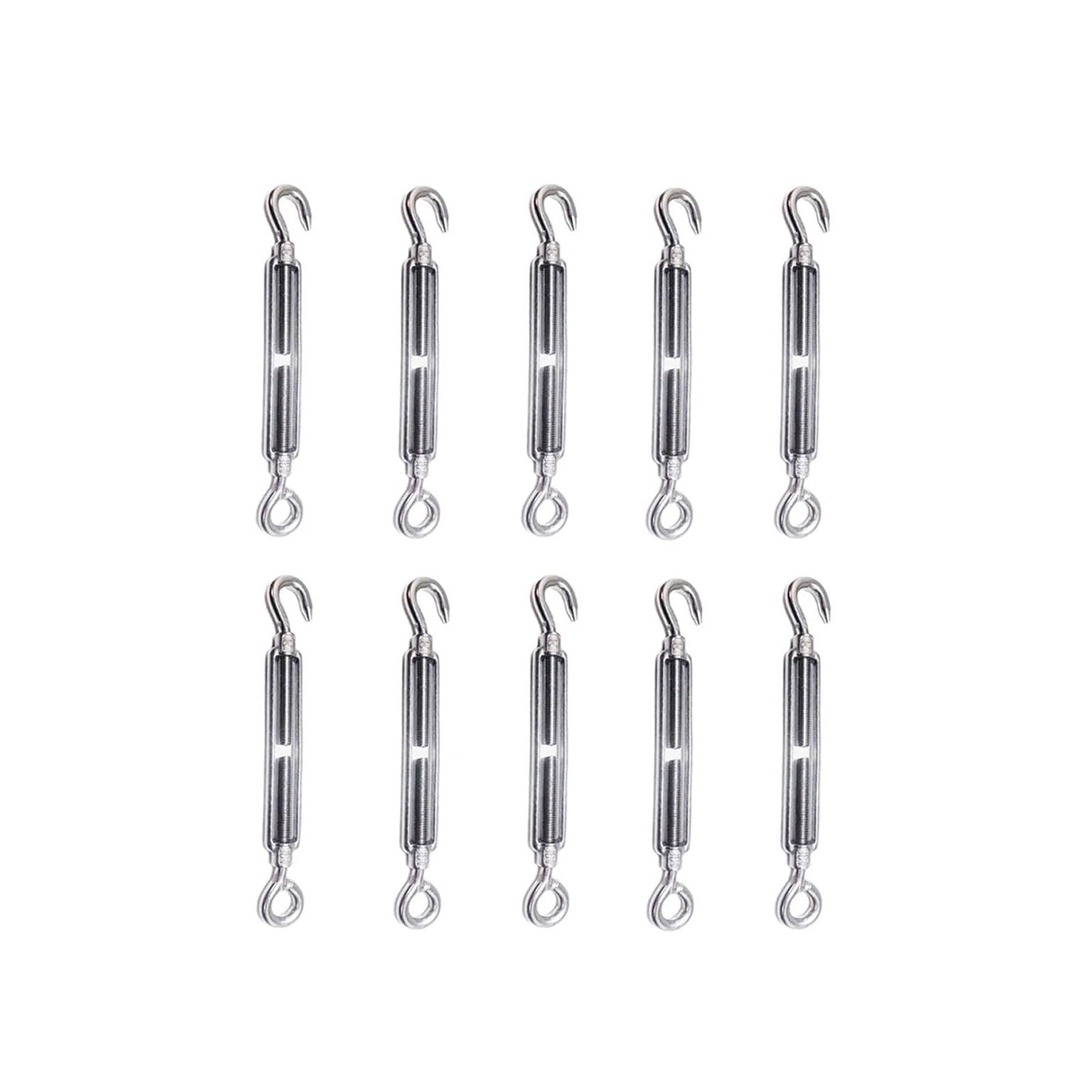 Tenditore for filo, Tenditore for tenditore regolabile, Tenditori for filo for tenditore da 10 pezzi, Gancio for tenditore in acciaio inossidabile M6 304