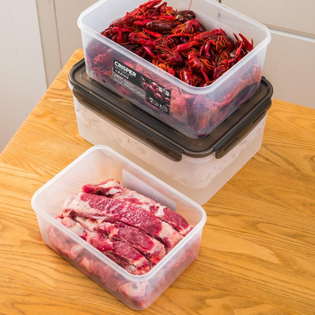 Contenitori per frutta e verdura con colini, salvaspazio, per conservare la freschezza, grandi scatole organizer con coperchio