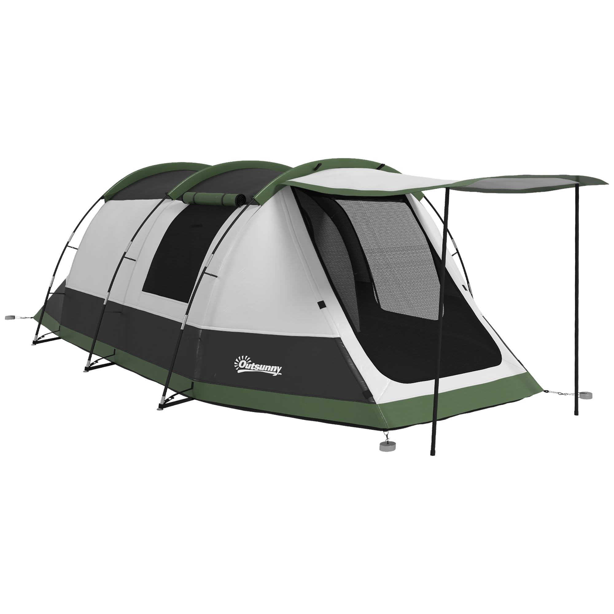 Sponsored Ad – Outsunny 3-4 Man Camping Tent, Tunnel Tent with Bedroom, Living Room and Porch, 2000mm Waterproof, Portable with Bag, for Fishing Hiking Festival